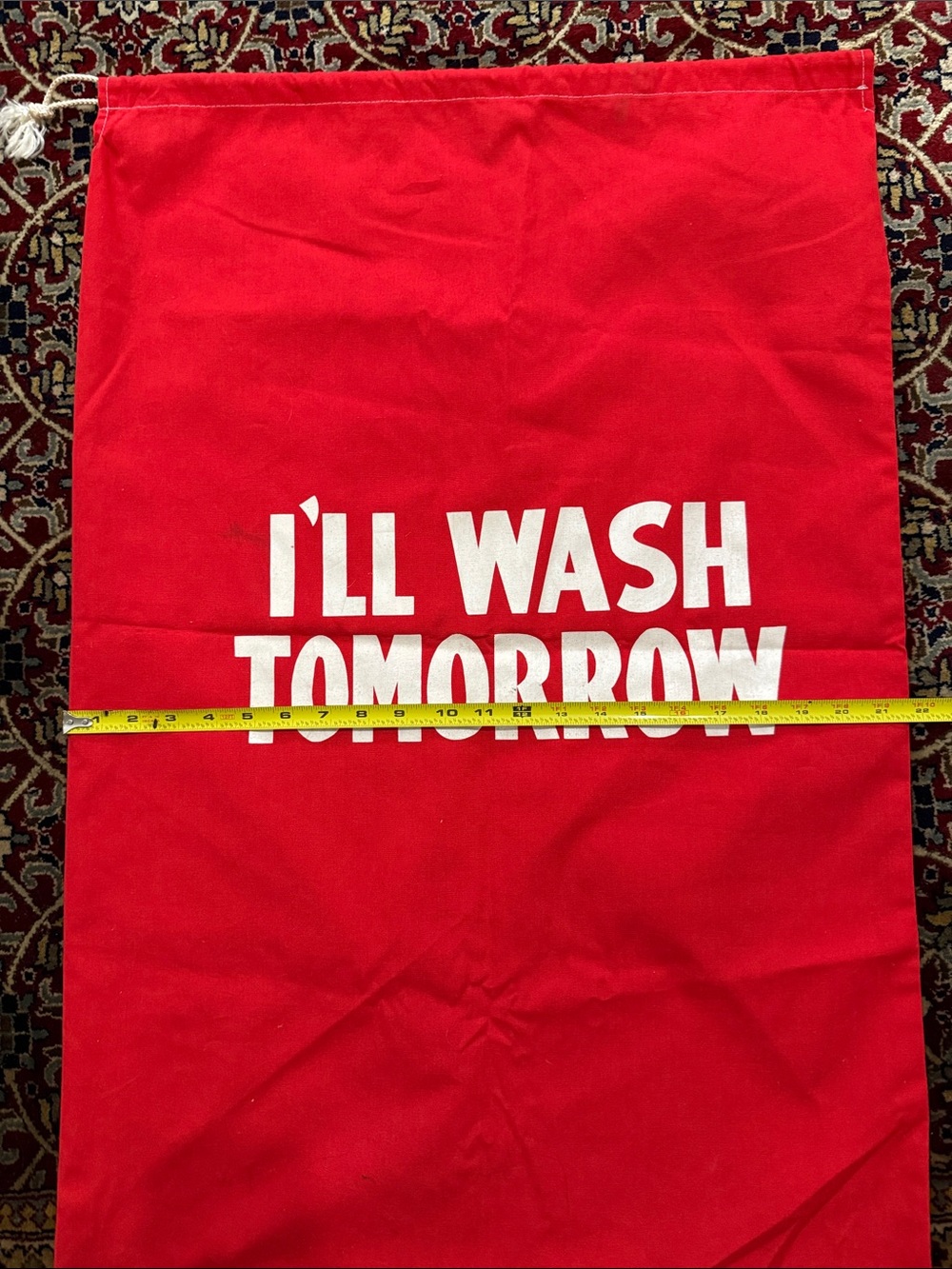 Bright Red Drawstring Laundry/Storage Bag - Picture 6 of 10